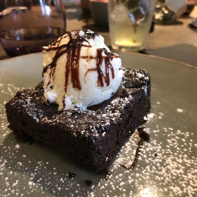 Chocolate brownie Vanilla ice cream