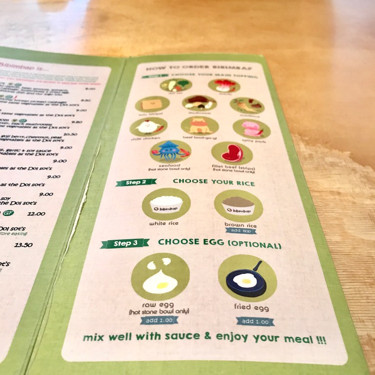 Bibambap Soho Menu
