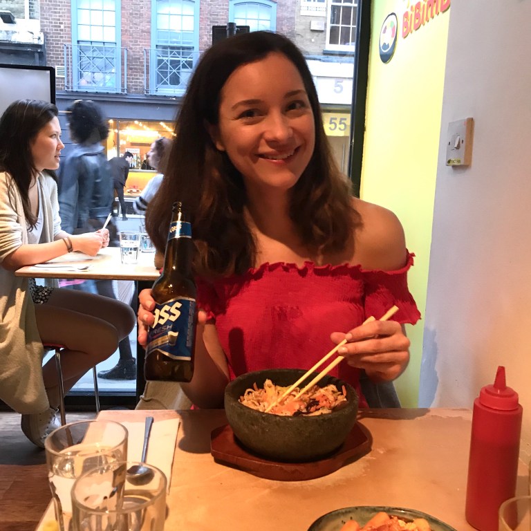 Claire enjoying her Tofu