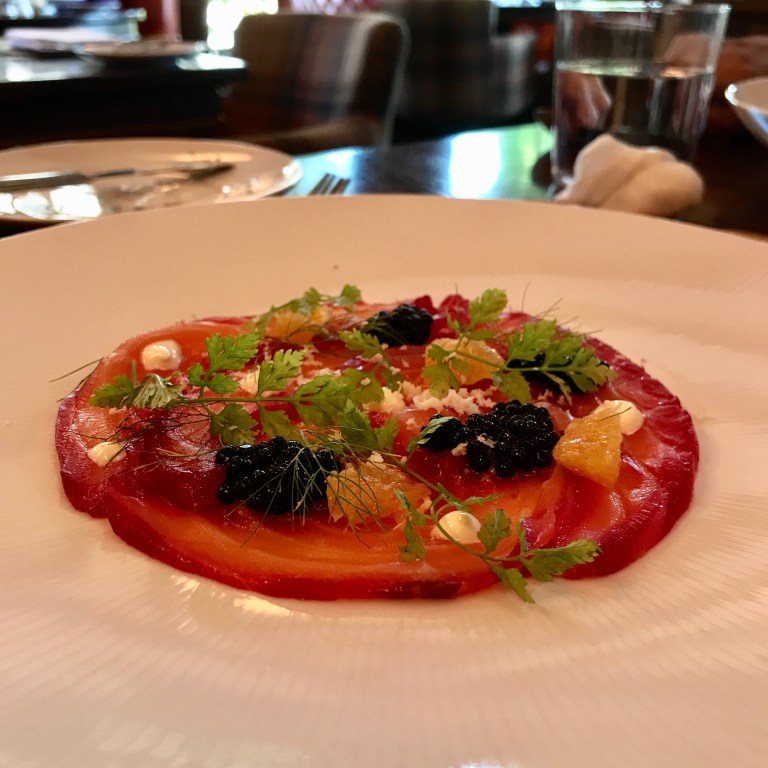 Beetroot Cured Salmon Herring Roe
