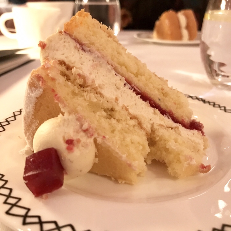 A slice of Traditional Victoria Sponge