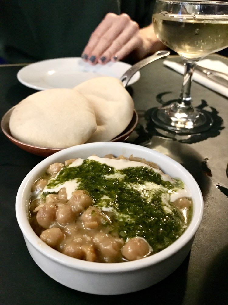 Homemade pitta bread and m’sabacha