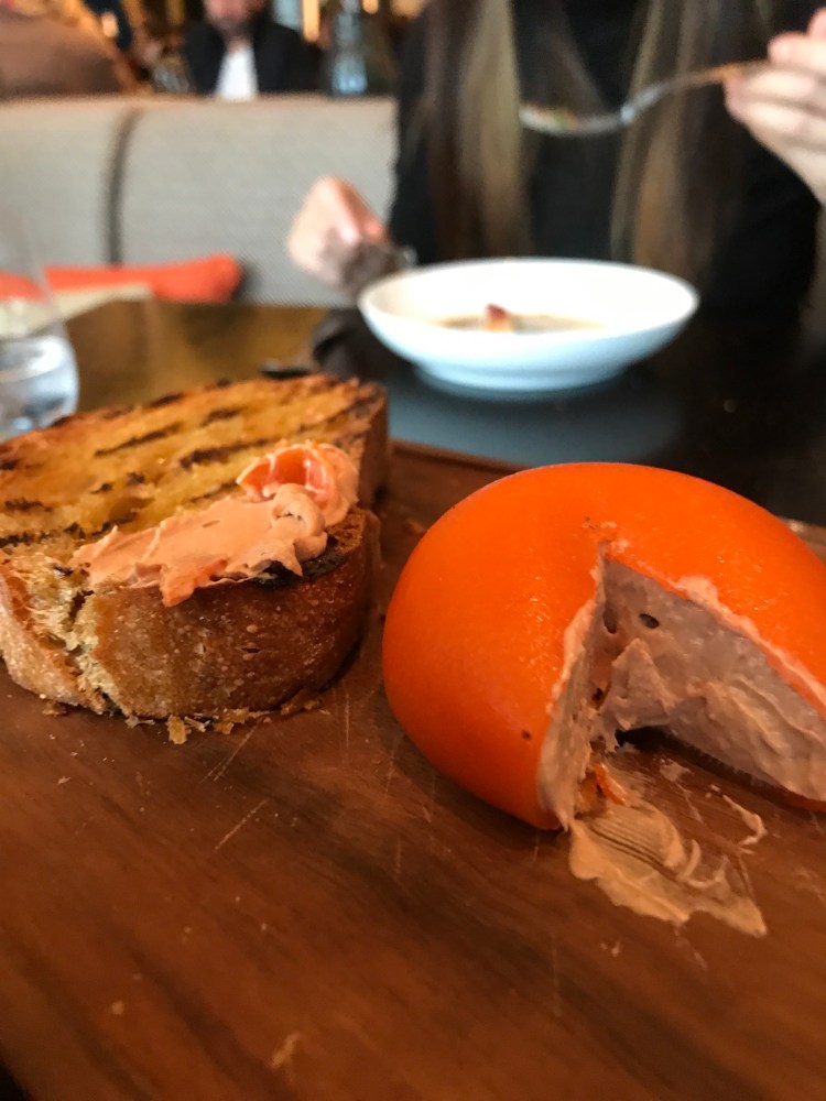 Meat Fruit (c. 1500) Mandarin, chicken liver parfait & grilled bread