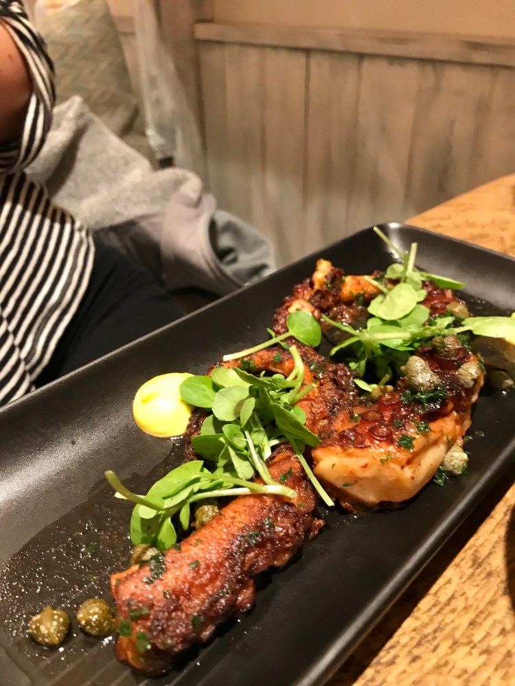 Elsa had the Galician octopus, paprika, garlic, lemon & aïoli