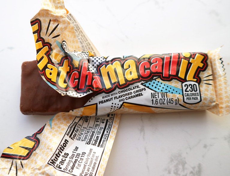 Watchamacallit wrapper half off