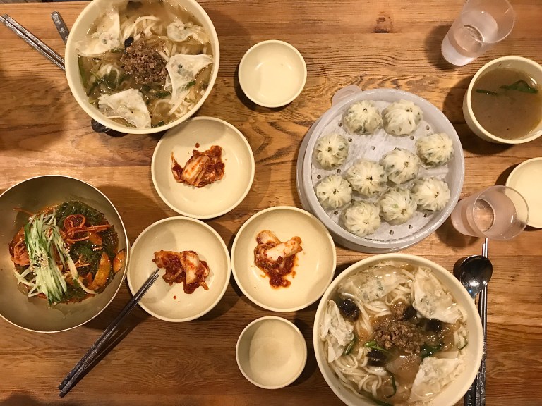 An up above photo of the food we ate