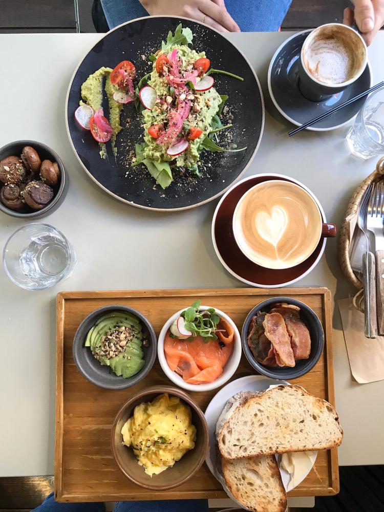 A flat lay of the food we had