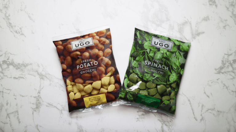 2 Dellugo gnocchi laid on the counter surface